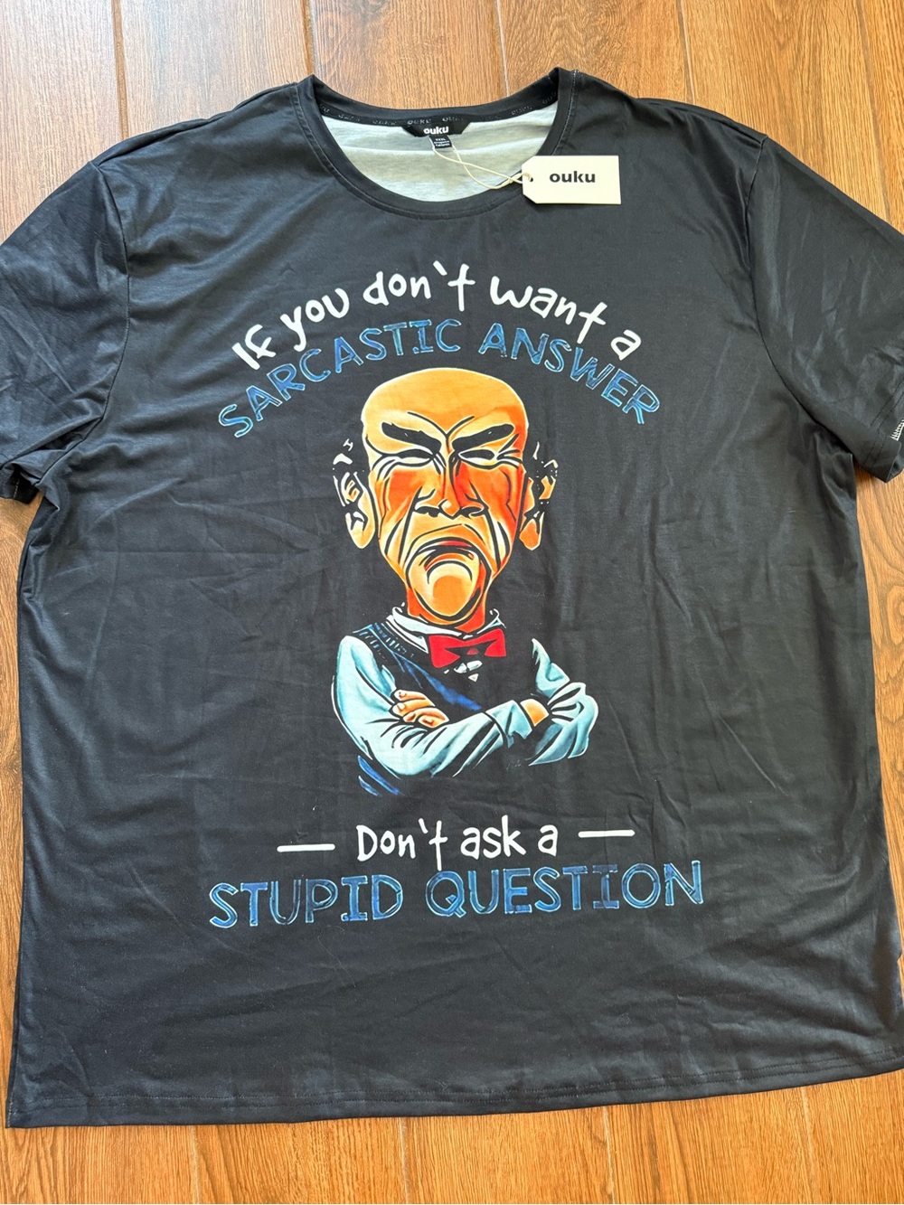 Men’s Black Graphic Sarcastic Answer T-Shirt Walter Jeff Dunham / 3xl